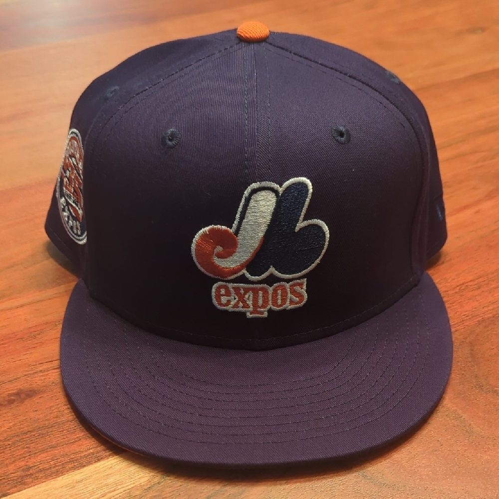 Montreal Expos Purple & 'Rust' Fitted Baseball Hat With 35 Anniversary Sidepatch